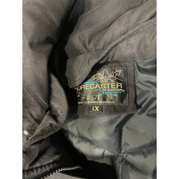 Vintage Black Forecaster Hooded Long Coat 1X - Picture 3 of 8